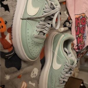 Nike Light Green and White Sneakers
